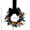 thumbnail image 3 of 2PCS Halloween Leaves Hanging Wreath, Mini Fall Wreaths for Kitchen Cabinets, Realistic Pumpkin Bowknot Farmhouse Door Mantle Wall Hanging, Halloween Candle Ring Table Decoration, 3 of 5