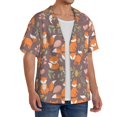 thumbnail image 2 of Fotbe Cute Little Fox Camisa Estampada de Manga Corta para Hombre, Casual de Verano, Estilo Playero, Sin Arrugas-Small, 2 of 5