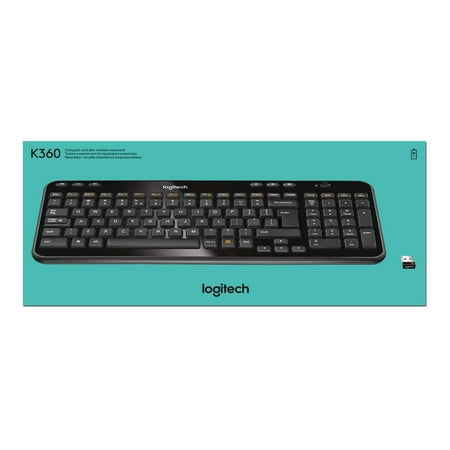 Logitech - K360 Full-size Wireless Scissor Keyboard - Black