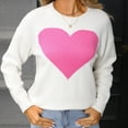 thumbnail image 4 of HOMBOM Womens Pullover Sweaters Knit Crew Neck White Winter Fall Christmas Tops for Womens Heart, 4 of 9