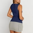 thumbnail image 4 of Lumtrix Tank Tops For Women Ribbed Boat Neck Slim Fitted Ruched Basic Sleeveless Shirts 2026 Summer Clothes Navy S, 4 of 7