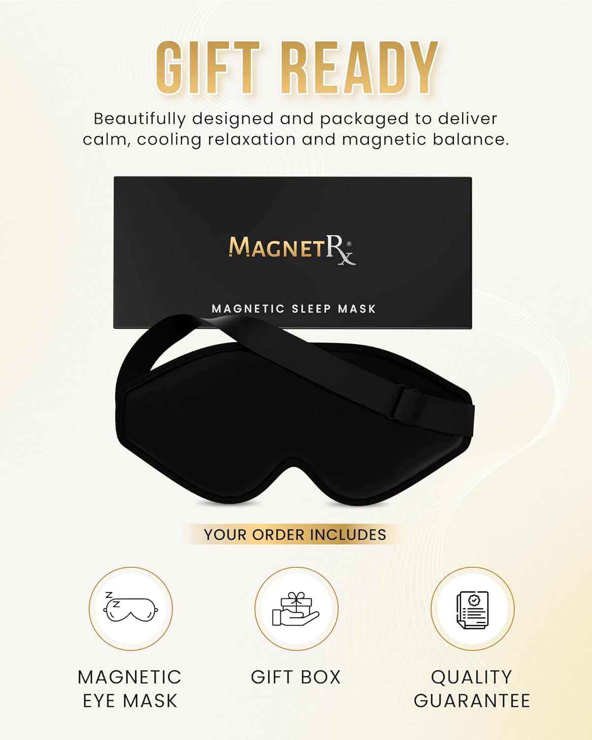 MagnetRX® Magnetic Sleeping Mask – Effective Magnetic Sleep Masks for Men & Women with 11 Neodymium Magnets – 100% Blackout Sleep Mask for Deep Relaxation, Travel & Meditation