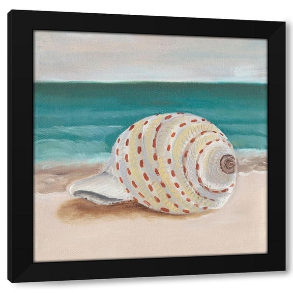 Alicia Ludwig 12x12 Black Modern Wood Framed Wall Art Titled - She Sells Seashells II