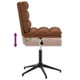 thumbnail image 5 of vidaXL Dining Chair Brown Faux leather, plywood, metal Adjustable, 5 of 6