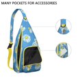 thumbnail image 2 of Vintage Floral Sling Backpack - Retro Daisy & White Blooms Pattern, Fashionable Multi-Functional Bag, 2 of 4