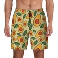 thumbnail image 3 of Uemuo Leaves Avocado Pattern Mens Swim Trunks Quick Dry Board Shorts with Mesh Lining, Stretch Beach Shorts Quick Dry No-Chafing Board Shorts-Large, 3 of 9
