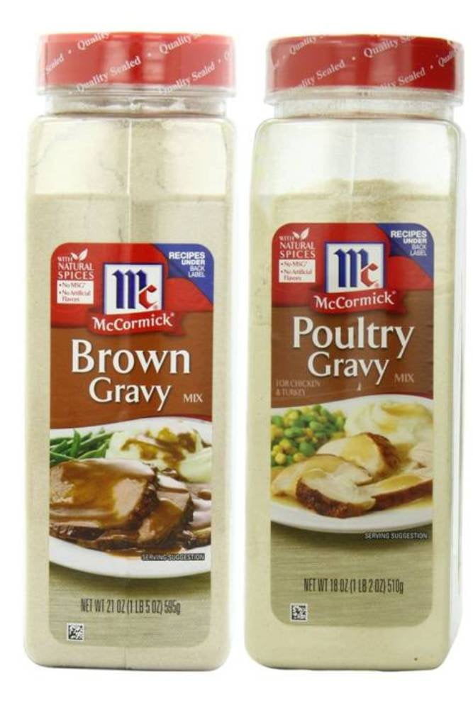 Mccormick Gravy Mix Value Bundle - 2 Items- Mccormick Brown Gravy, 21 Ounce And Mccormick Poultry Gravy 18 Ounce