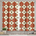 thumbnail image 2 of Ambesonne Retro Valance & Curtain, Symmetric Vintage Circles, 55"x30", Ivory Rust Indigo, 2 of 7