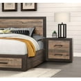 thumbnail image 2 of 3 Piece Bedroom Set Cal-King Size Platform Bed Drawers Two Nightstands Contemporary Style Two-Tone Finish Wooden Furniture, 2 of 5