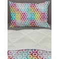 thumbnail image 3 of Geometric Circle Comforter & Sham Bedding Set, Digital Oval Bands on Vibrant Background Bubble Forms on Fractal Image, 3 pcs Duvet Set Microfiber Filling Quilt, 5 Sizes, Multicolor, by Ambesonne, 3 of 4