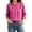 Hot Pink06, variant on Going Out Tops Chinese Frog Button Embroidered Cotton Linen Blouse, 3/4 Sleeve Mandarin Collar Loose Spring Summer Pullover Top Plus Size Tops for Women