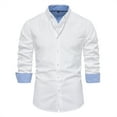 thumbnail image 1 of Camisa de manga larga con solapa estrecha y estampado floral para hombre, poliéster estampado, informal para todas las estaciones, tallas S-XXL, 1 of 2