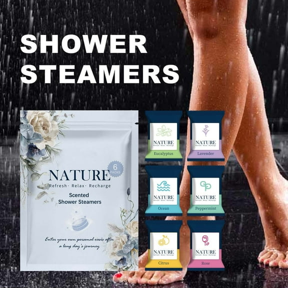 Hauiodp Shower Steamers, Aromatherapy Shower Bombs Tablets 6 Piece - Christmas Stocking Stuffers for Men, Birthday Gifts for Self-Care & Relaxation, Mother's Day, Christmas & Birthday Present