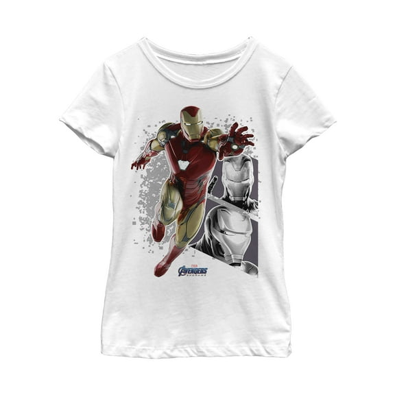 Girl's Marvel Avengers: Endgame Iron Man Changes Graphic Tee White Small