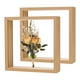 thumbnail image 1 of Paquete de 2 Marcos de Flores Secas, Marco Flotante de Fotos de Madera Acrílica Doble de 8 x 8 Pulgadas [Color Madera], 1 of 1
