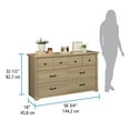 thumbnail image 4 of Mainstays Harrington 6 Drawer Dresser, Washed Oak Finish, 4 of 15