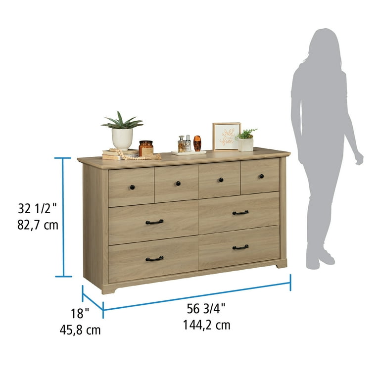 Mainstays Harrington 6 Drawer Dresser, Washed Oak Finish