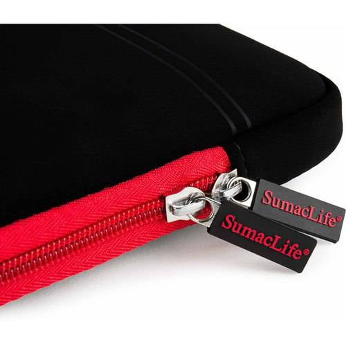 SUMACLIFE Microsuede Compact Padded Carrying Sleeve with Rear Pocket for 12", 13", 13.3" inch Notebook / Ultrabook / Laptop Devices