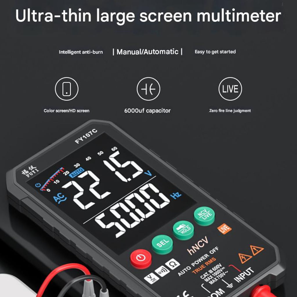 PatungKu Digital Multimeter Transistors Tester Electrical NCV Test Meter TrueRMS