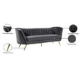 thumbnail image 5 of Maklaine Contemporary Upholstery Velvet Sofa in Gray, 5 of 8