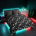 thumbnail image 2 of Manfei 3D Triangle King Bedding, Geometric Black White King Bed in a Bag, Black Reversible 7 Pieces, 2 of 6