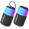 thumbnail image 1 of wonima11 Portable Bluetooth Speaker with Lights Show, 15W Loud Clear Sound, White Elephant Gifts for Adults, BT 5.4, LED Lights up Speakers Stocking Stuffers Gifts for Kids, Teen, Girls, Boys (2 Pack), 1 of 1