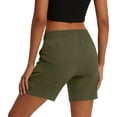 thumbnail image 4 of Hurxie Women's 5'' Hiking Cargo Shorts Quick Dry Lightweight Athletic Golf Outdoor Summer with Pockets Army Green,S, 4 of 7