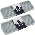 thumbnail image 1 of Bandeja organizadora para fregadero de cocina, soporte para esponja para fregadero de cocina, bandeja para encimera de baño, soporte de silicona para esponja, gris, 2 piezas, 1 of 5