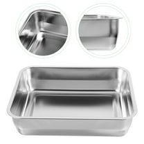 CATIEBYE Stainless Steel Roasting Pan for Home Use Portable Metal Tray with Handles