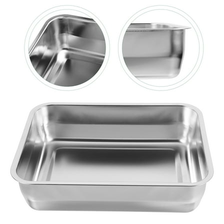 CATIEBYE Rectangular Stainless Steel Roasting Pan for Fish Grilling and Serving