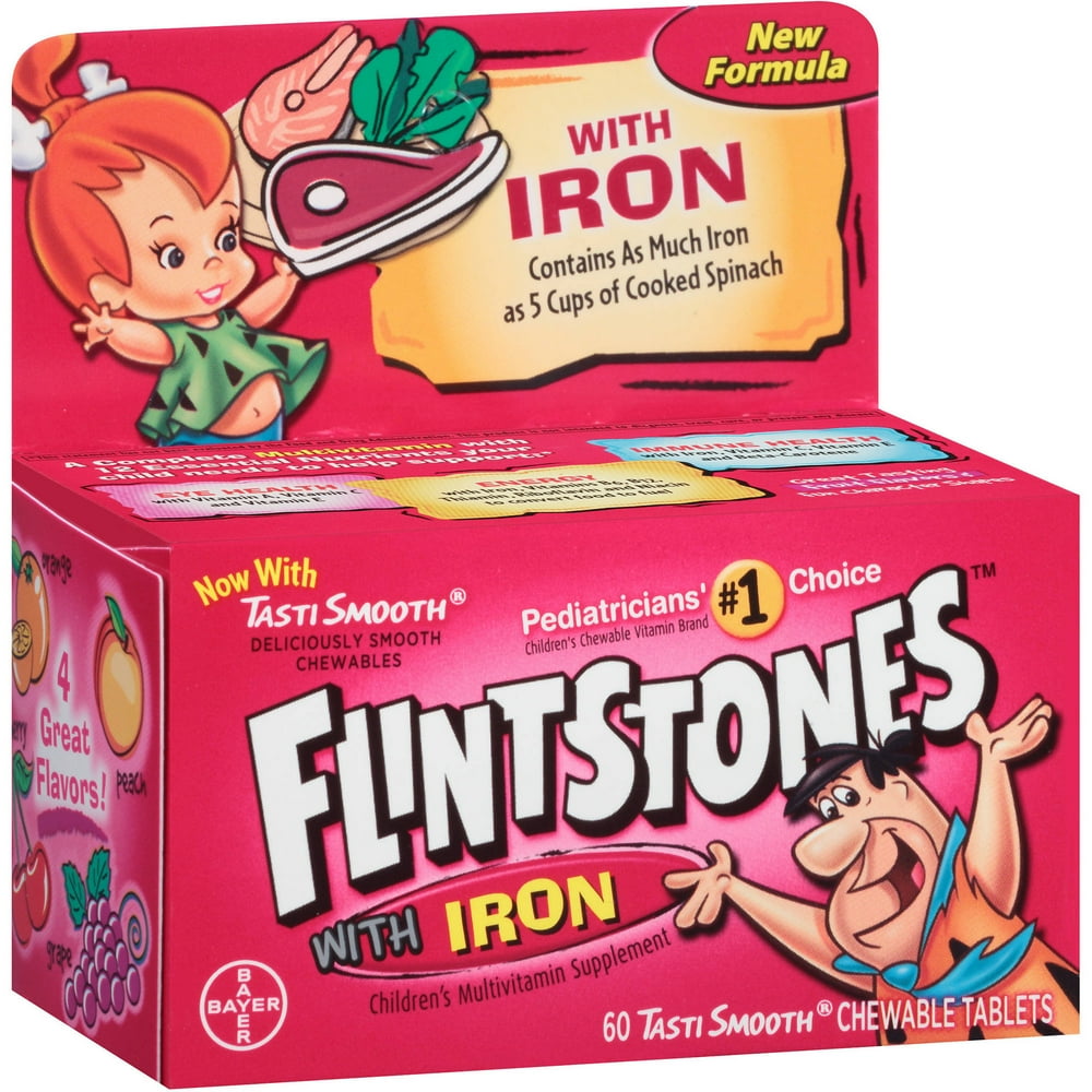 Flintstones Children's Multivitamin with Iron Chewables, 60 ct, 3 pack