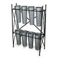 thumbnail image 2 of Contemporary Home Living 41" Gray and Black Plant Stand with 8 Galvanized Planter Pots, 2 of 7