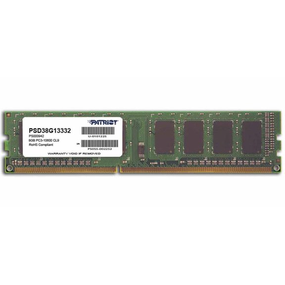 Patriot Signature Line 8GB DDR3 PC3-10600 1333MHz 240 Pin UDIMM Memory Module, CL=9, Non-ECC, Unbuffered, 1.5V