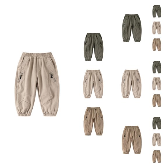 Boys Fashion Boys Pants Elastic Waist Outdoor Sports Trousers Lightweight for Kids Youth Athletic Running and Hiking