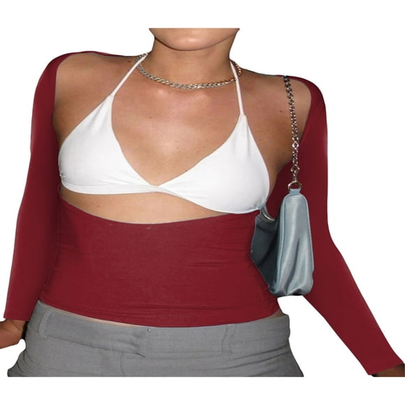 Women‘s Backless Crop Top Solid Color T Shirt Slim Cut Out Multi Way Wear Casual Cropped Tees