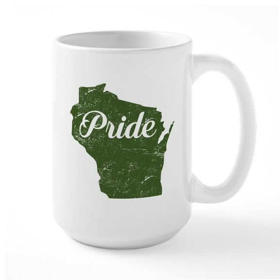 CafePress - Wisconsin Pride Large Mug - 15 oz Ceramic Large White Nolvety Mug