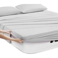 thumbnail image 2 of Camping Sheets Full Size - Outdoor Air Mattress Sheet Set – Built-in Corner Straps for Air Mattress & Camping Use – Designed for Inflatable Beds & Tailgate Sleepovers, Silver, 2 of 6