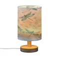 thumbnail image 3 of Lamp Printed Gifts Table Lamp USB Bedside Desk Nightstand Lamp Wood Base for Bedroom Living Room Office Desk College Dorm Delicate Dragonflies Pattern, 3 of 7