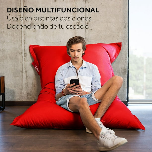 Sillon puff zen ideal para interiores o exteriores Puff MX Nylon Rojo Zen Walmart en linea