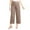 Brown, variant on EDFBUYKRS Female Women Pants Casual Linen Pants Women Short Petite Women Stretch Twill Cropped Wide Leg Pant Women’S High Waist Casual Wide Leg Pants Xxl