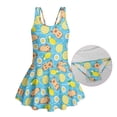 thumbnail image 6 of Uourmeti Playful Cartoon Capybara Lemon Daisy Skirted One-Piece Swimsuit for Girls - Quick Dry Stretch Swim Dress for Beach & Pool Fun, 6 of 8
