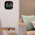 thumbnail image 1 of facefd Digital Wall Clock Temp Date Week Display Large Screen Adjustable Brightness Orange and Green, 1 of 8