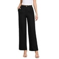 thumbnail image 1 of Allegra K Pantalones de Vestir de Pierna Ancha para Mujeres, Pantalones Elegantes de Cintura Alta para Trabajo XL Negro, 1 of 5