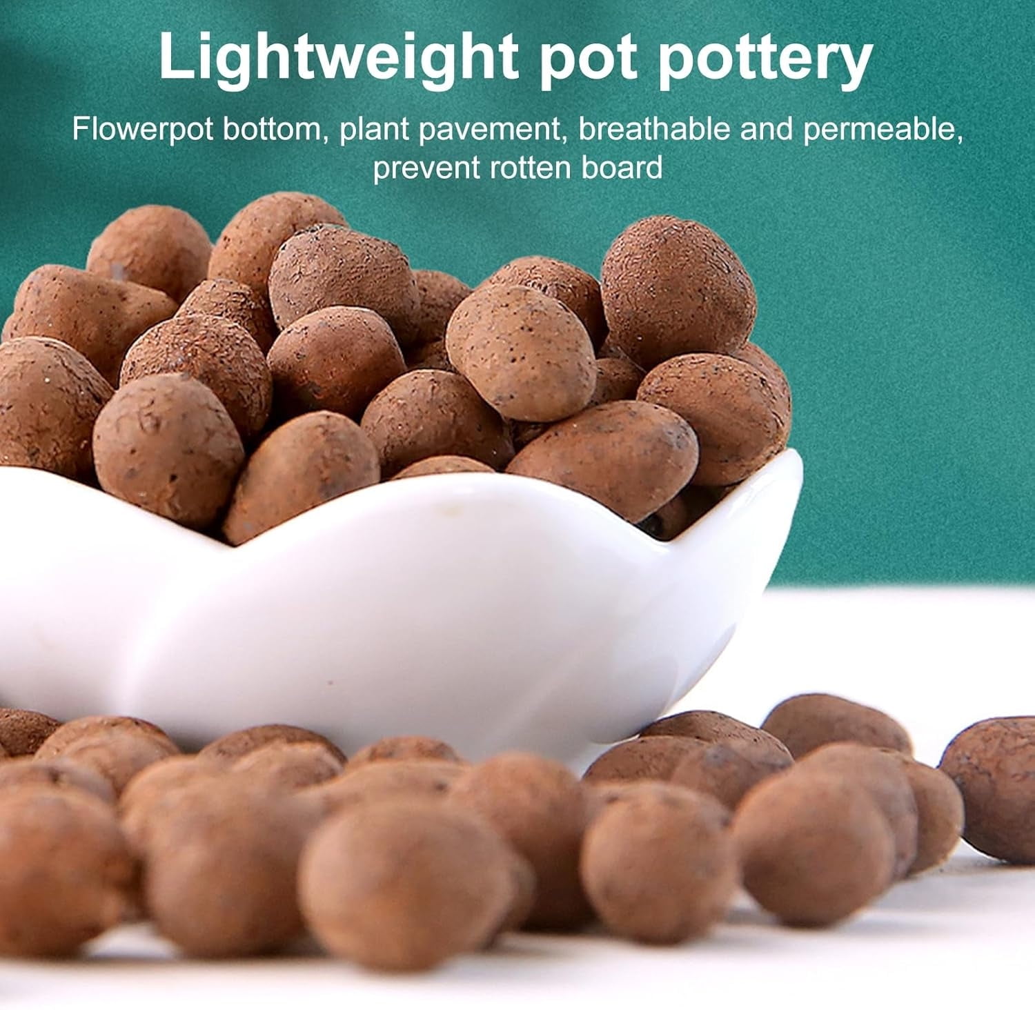 Topboutique Expanded Clay Pebbles 8-14mm Natural Clay Ball for Plants Clay Aggregate Grow Media for Aquaponics Plants Orchids Horticultural Drainage, 300 g/0.66 lb