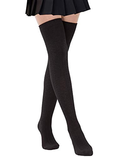New Ladies Womens Over Knee Long Casual Ladies Thigh High Plain Stretch Fit Cotton Overknee Socks Red 