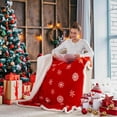 thumbnail image 5 of Christmas Sherpa Throw Blanket ，Christmas Decoration Gift, Fleece, Plush, Warm, Cozy Reversible Microfiber Holiday Blanket White Reindeer, 5 of 9