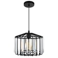 thumbnail image 4 of CWI Lighting Alethia 1 Light Drum Shade Contemporary Metal Pendant in Black, 4 of 6