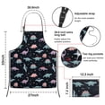 thumbnail image 3 of Black Dinosaurs Stars Pterosaurs Pattern Apron-Garden Aprons for Women with Pockets-Cotton Linen Waterproof Kitchen Cooking Gardening Aprons Adjustable for Kitchen,Cooking,BBQ and Salon 33x27 Inch, 3 of 7
