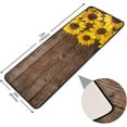 thumbnail image 2 of Dreamtimes Wooden Board Sunflowers Hallway Runner Rug 2'x6' Kitchen Rug with Rubber Backing Floral Non Slip Entryway Rug Runner Washable Soft Area Rug for Hallway Bedroom Kitchen Decor, 2 of 6