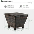 thumbnail image 3 of WYDK Outdoor Side Table, Rattan Coffee Table with Storage 13 Gallon Patio Small Deck Storage Box for Cushion Towel Books, Brown Side Table with lid, 3 of 8
